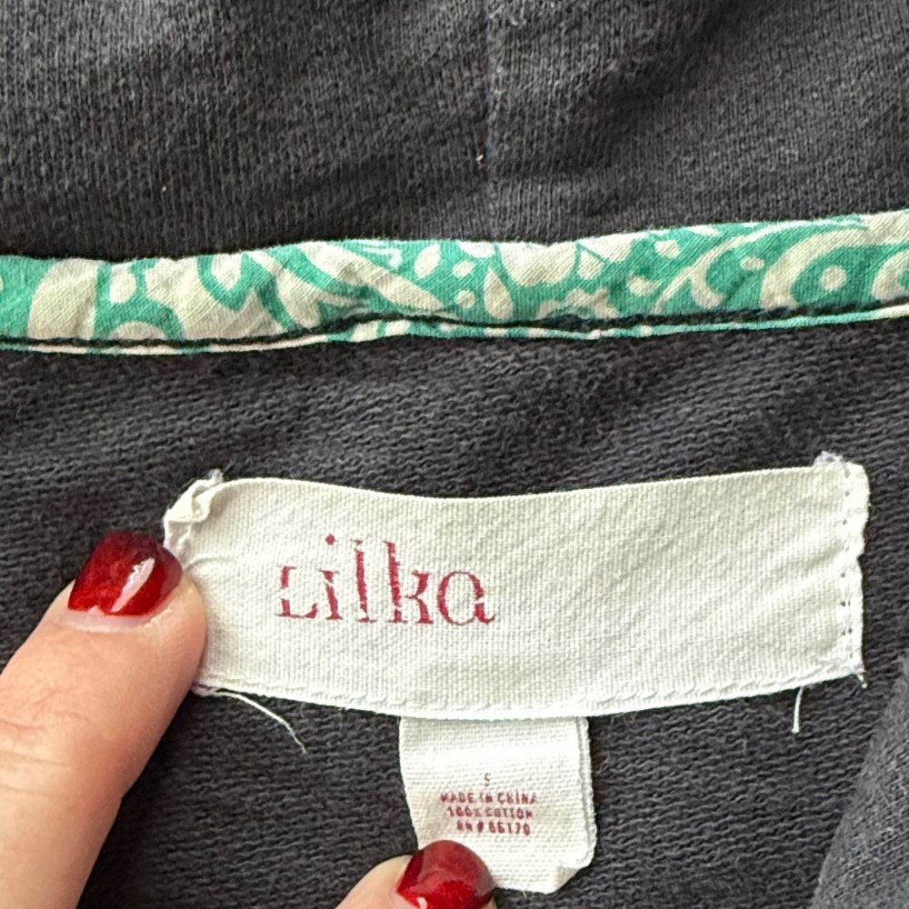 Anthropologie Charcoal Hooded Sweatshirt - Picture 2 of 8